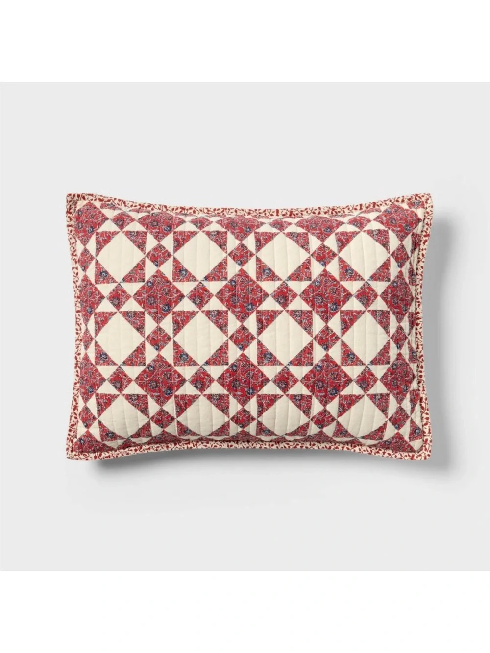 King Patchwork Quilt Set Red - Threshold